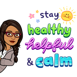 Cartoon - stay healthy helpful & calm